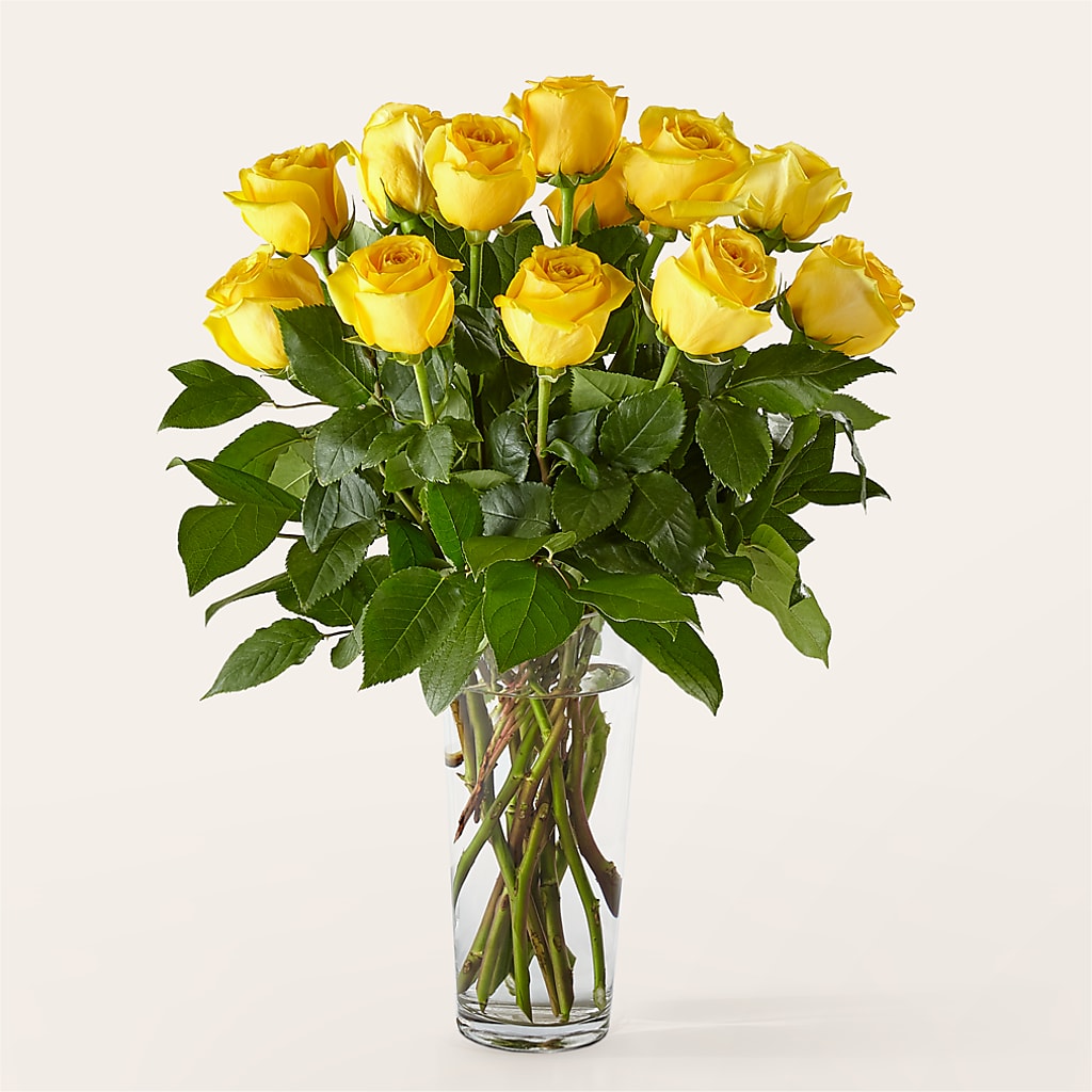 Long Stem Yellow Rose Bouquet – Flowers By Lorena, Chino CA