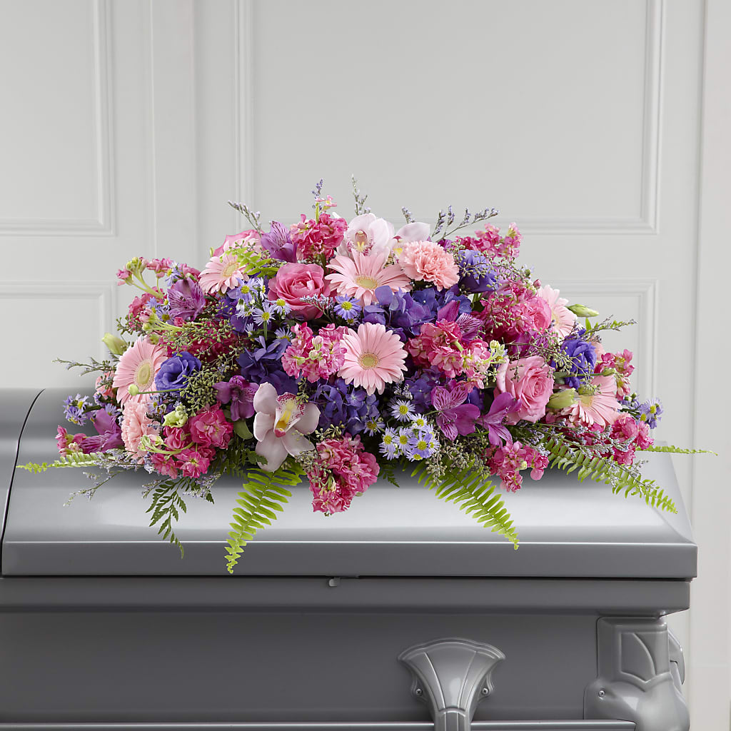 Glorious Garden Casket Spray – Flowers By Lorena, Chino CA
