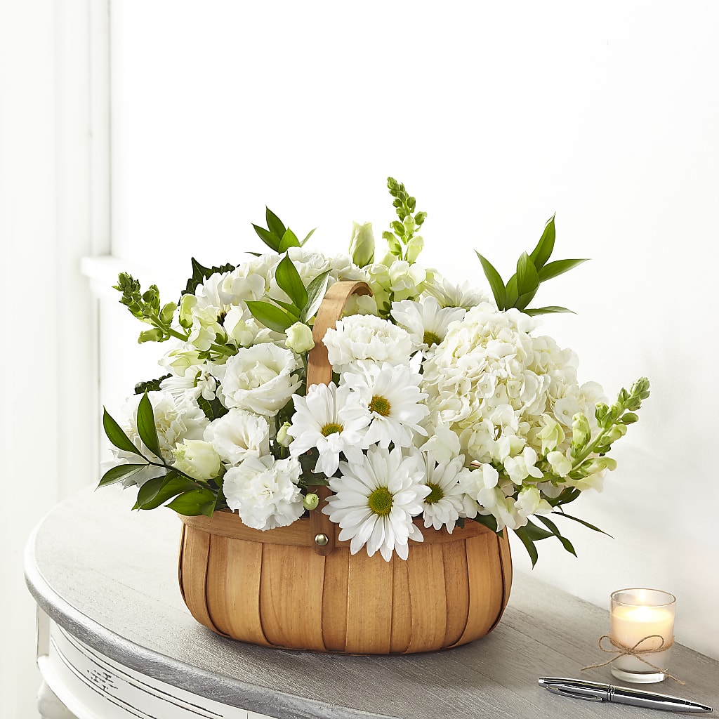 Pure Ivory Basket – Flowers By Lorena, Chino CA