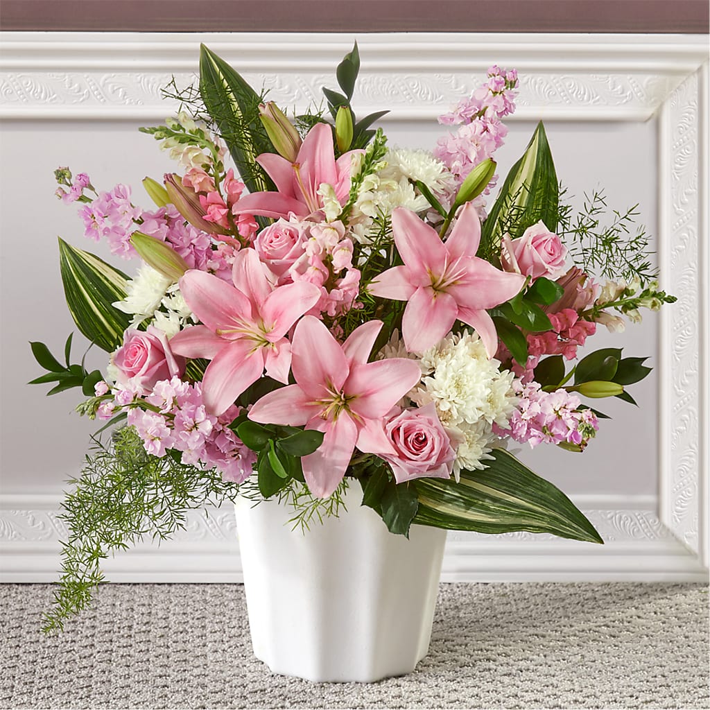 Simply Serene Floor Basket – Flowers By Lorena, Chino CA