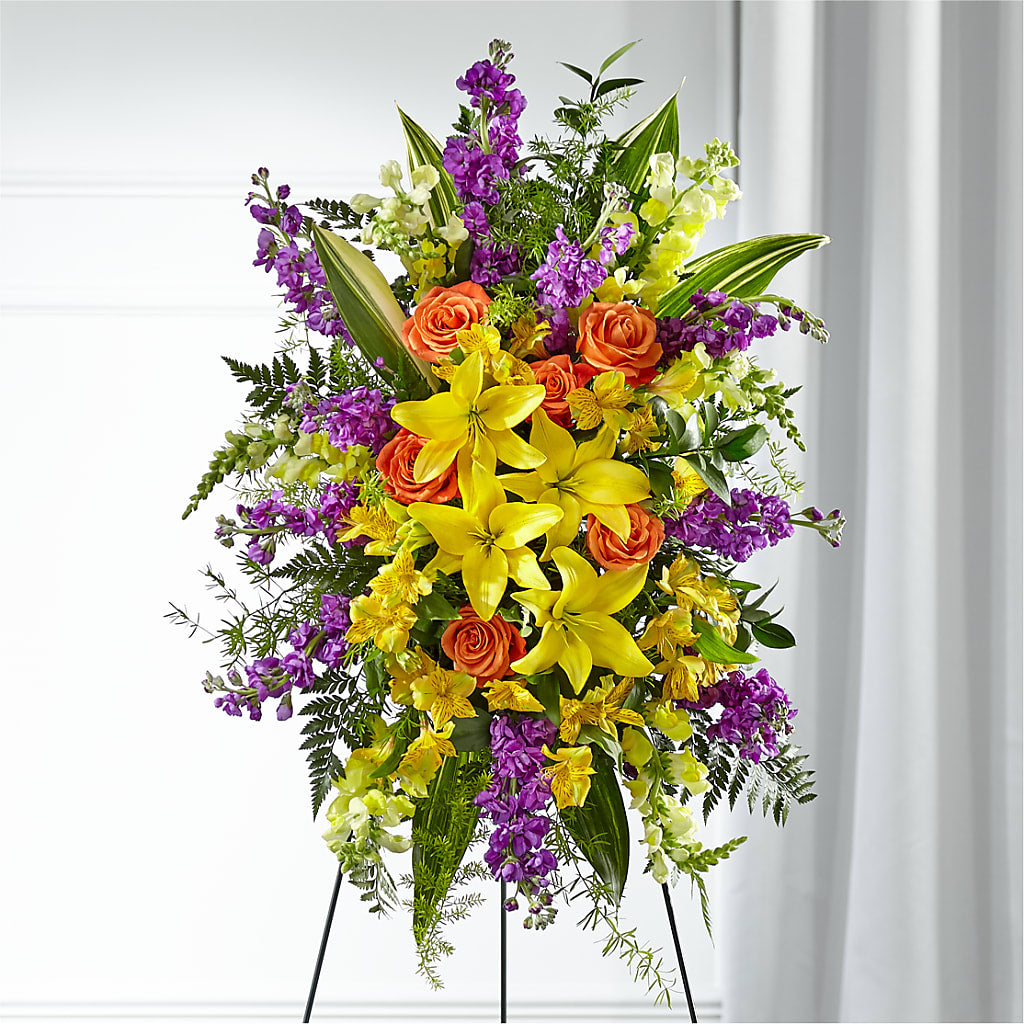 Thoughtful Prayers Standing Spray – Flowers By Lorena, Chino CA