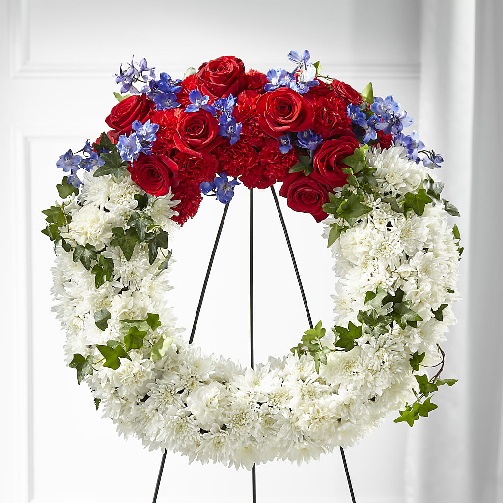 Patriotic Passion Wreath – Flowers By Lorena, Chino CA