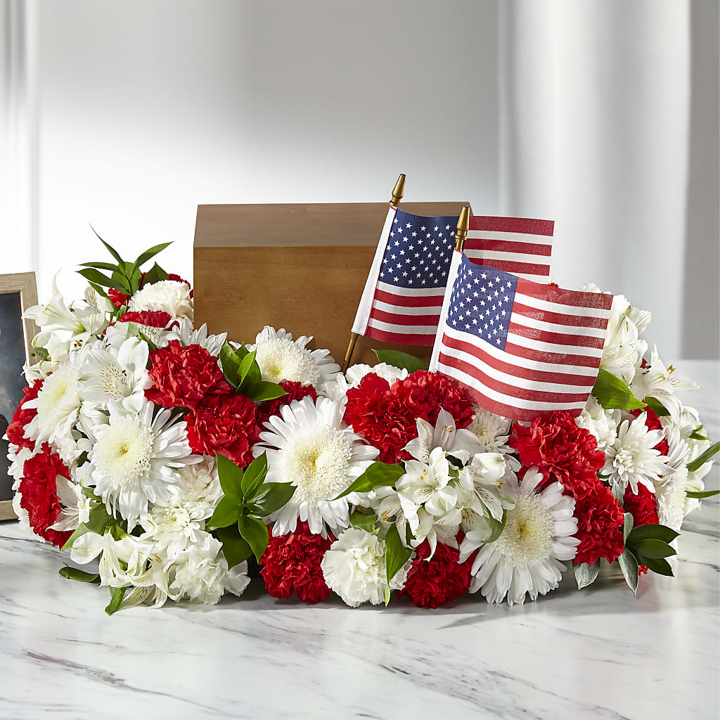 Spirit of Patriotism Cremation Adornment – Flowers By Lorena, Chino CA