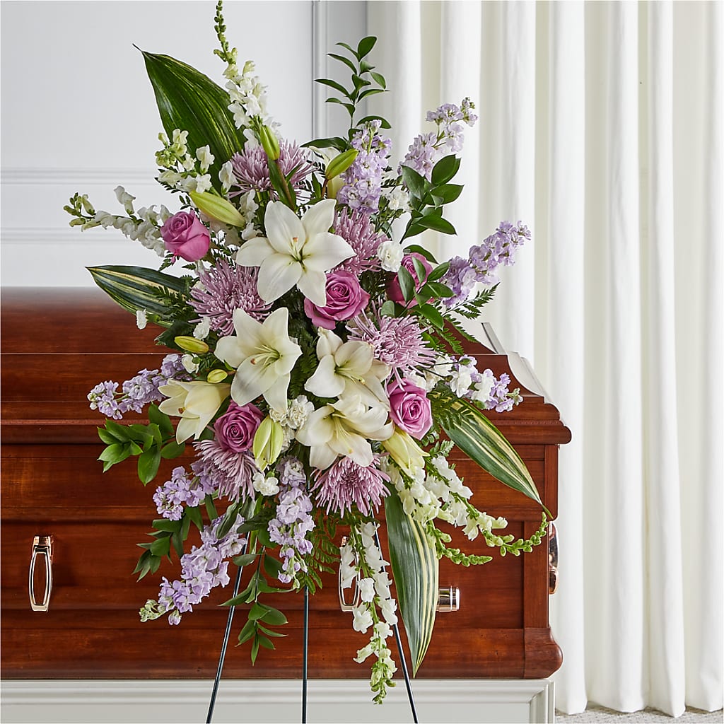 Grateful Hearts Standing Spray – Flowers By Lorena, Chino CA