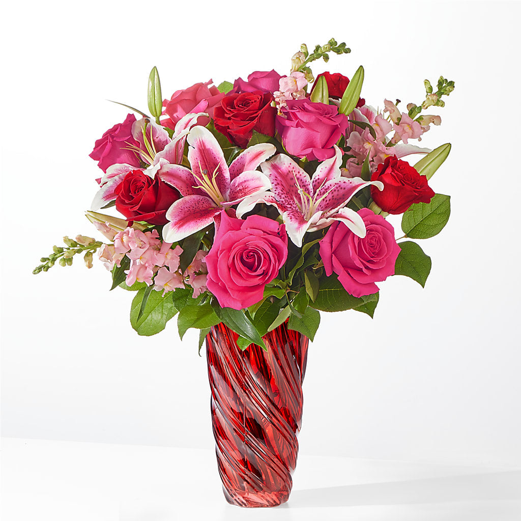 Always You Bouquet with Luxe Swirl Vase – Flowers By Lorena, Chino CA