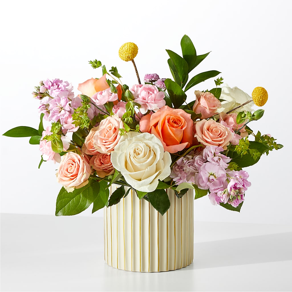French Market Bouquet with Ivory Vase – Flowers By Lorena, Chino CA