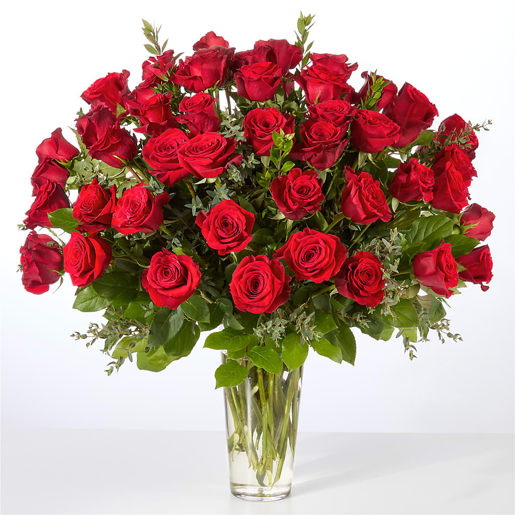 Forever Yours Fifty Stem Red Rose Bouquet – Flowers By Lorena, Chino CA