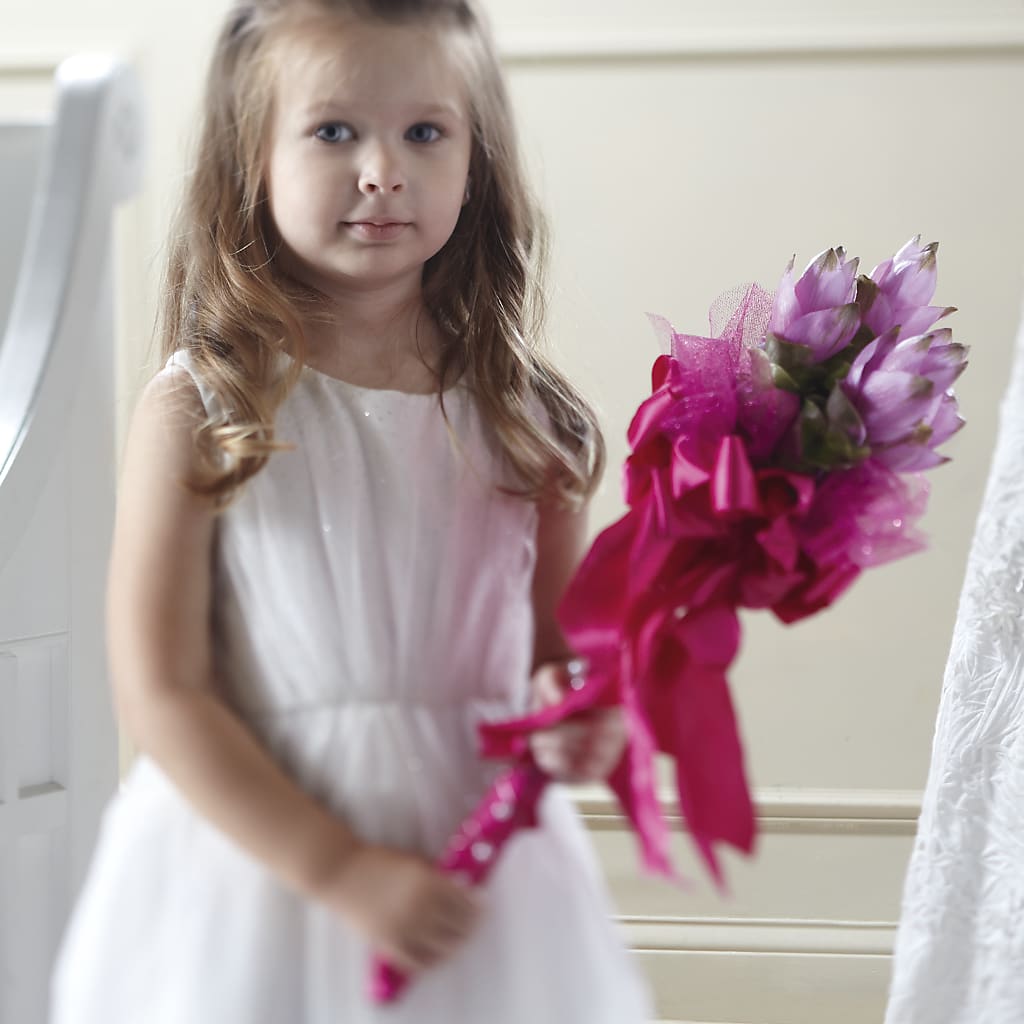 Sparkle Pink Flower Girl Bouquet – Flowers By Lorena, Chino CA