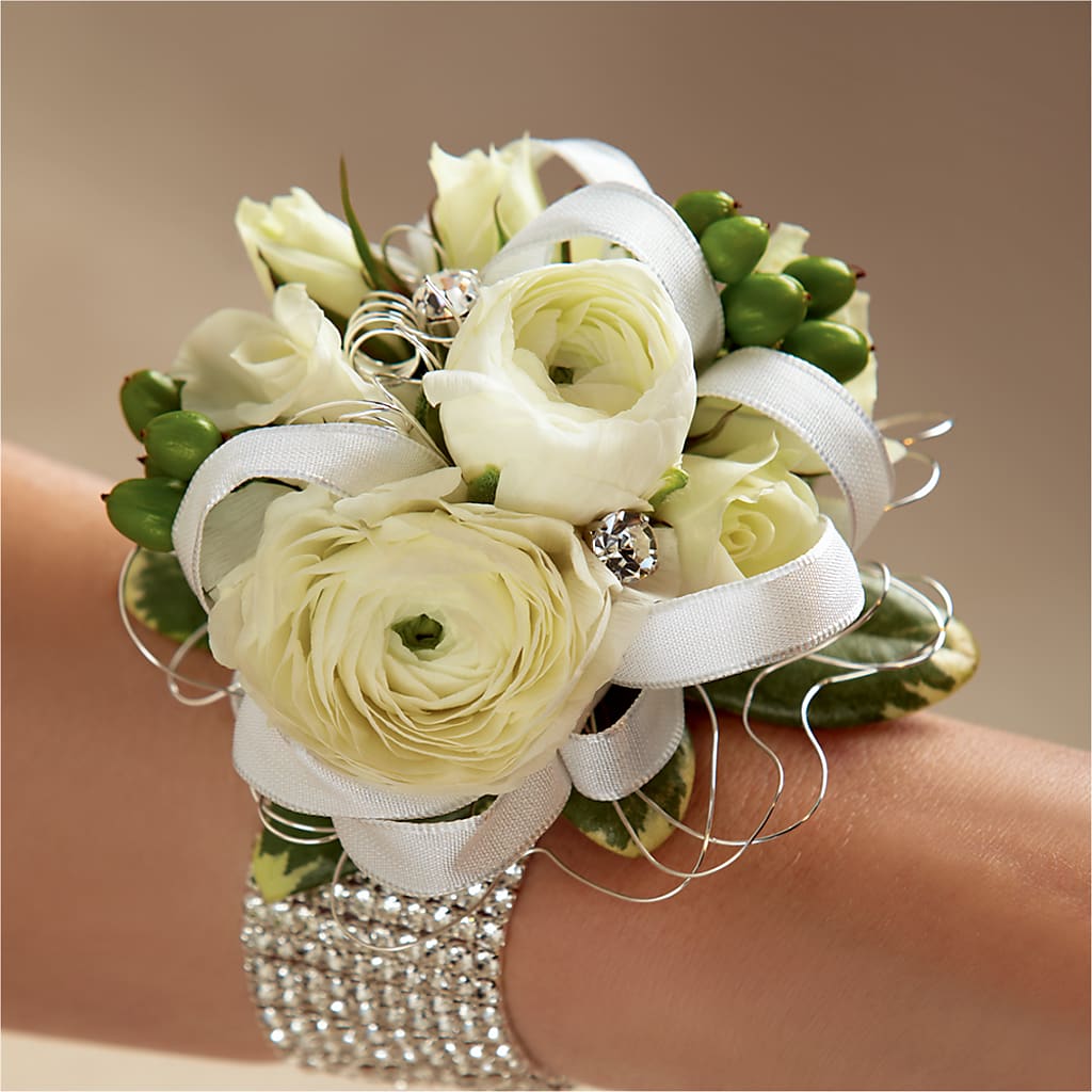 White Wedding Corsage – Flowers By Lorena, Chino CA