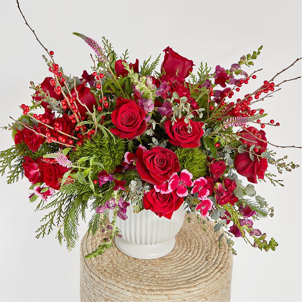 Big Red Bow Bouquet –  Flowers By Lorena, Chino CA
