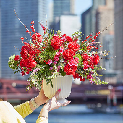 Big Red Bow Bouquet –  Flowers By Lorena, Chino CA