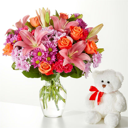 One and Only Bouquet and Bear Bundle –  Flowers By Lorena, Chino CA