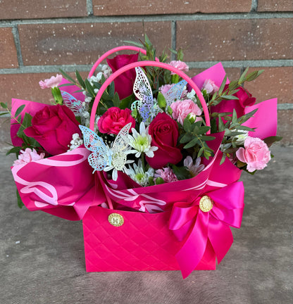 Hot Pink Flower Purse –  Flowers By Lorena, Chino CA