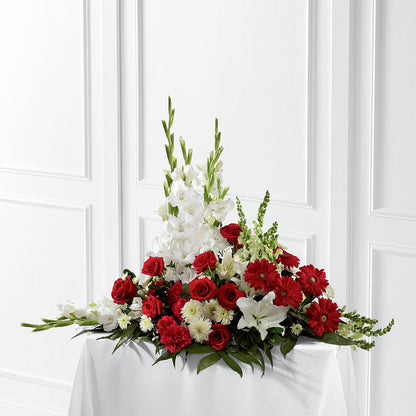 Crimson & White Arrangement –  Flowers By Lorena, Chino CA