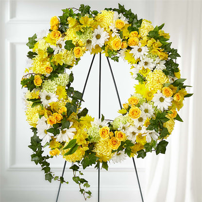 Golden Remembrance Wreath –  Flowers By Lorena, Chino CA