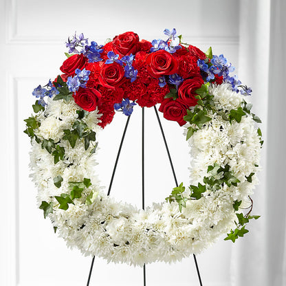Patriotic Passion Wreath –  Flowers By Lorena, Chino CA