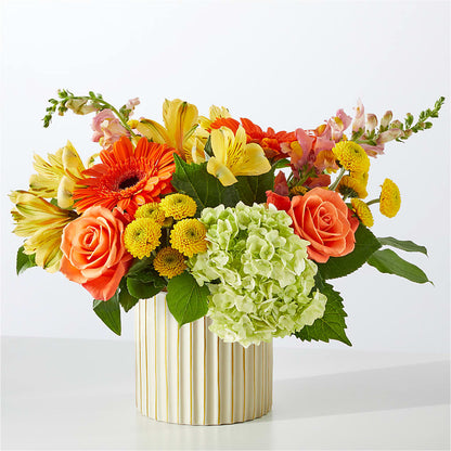 Autumn Sunshine Bouquet with Ivory Vase –  Flowers By Lorena, Chino CA