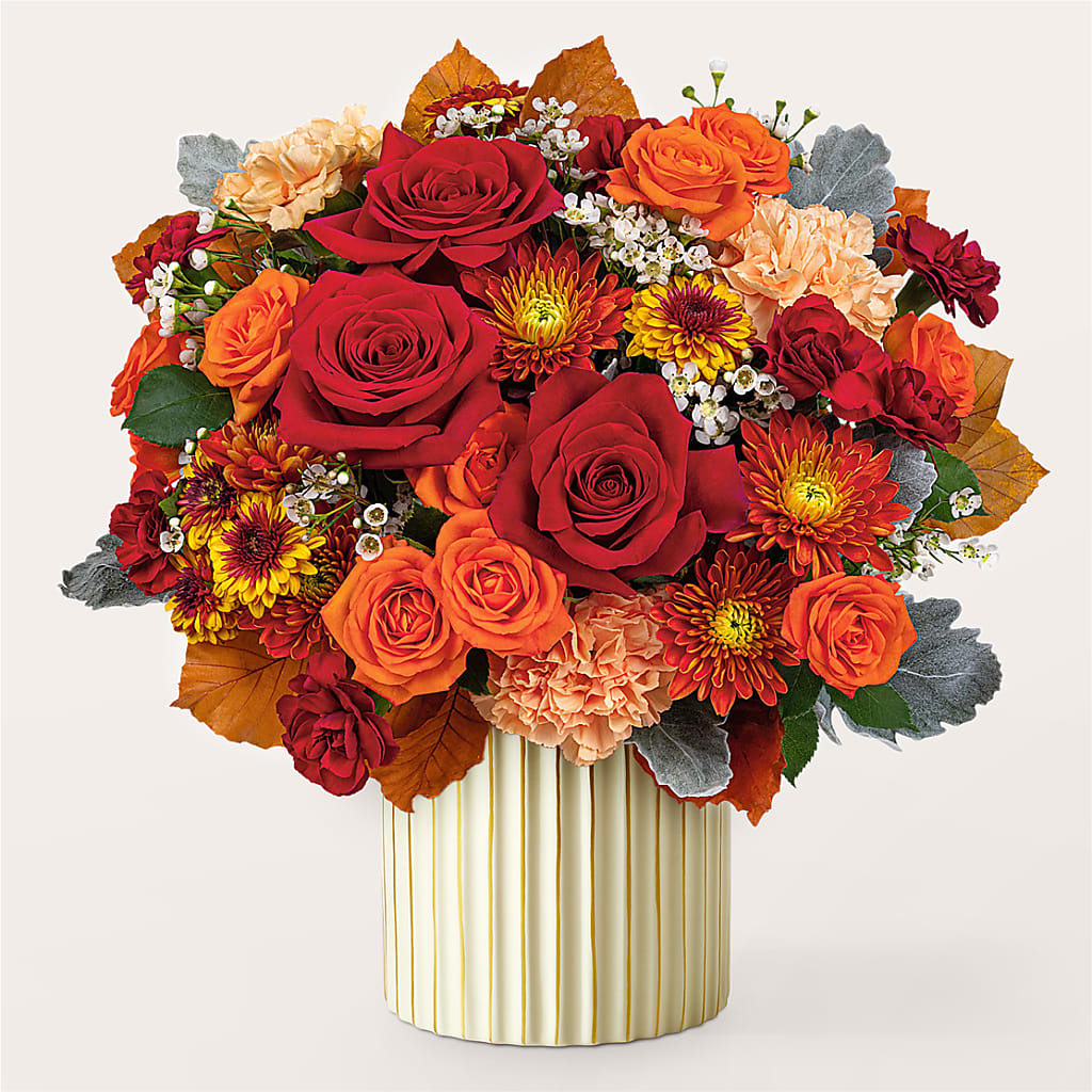 Merlot Bouquet with Ivory Vase –  Flowers By Lorena, Chino CA