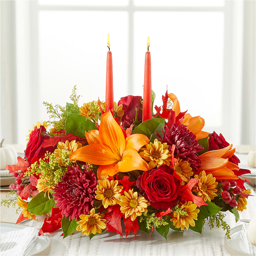 Autumn's Embrace Centerpiece –  Flowers By Lorena, Chino CA