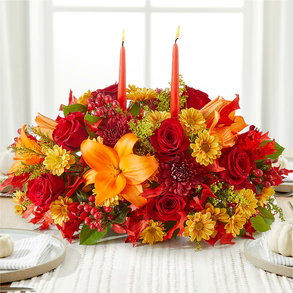 Autumn's Embrace Centerpiece –  Flowers By Lorena, Chino CA