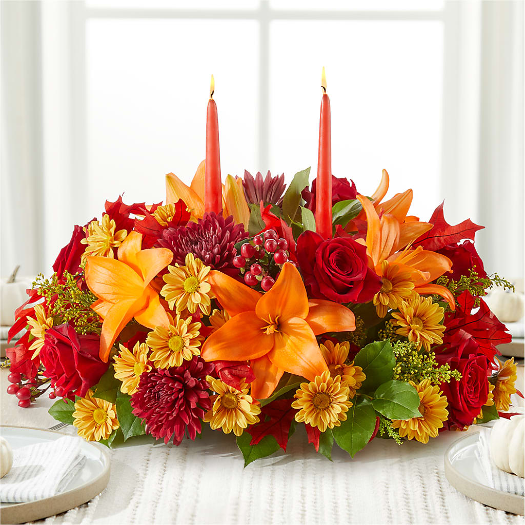 Autumn's Embrace Centerpiece –  Flowers By Lorena, Chino CA
