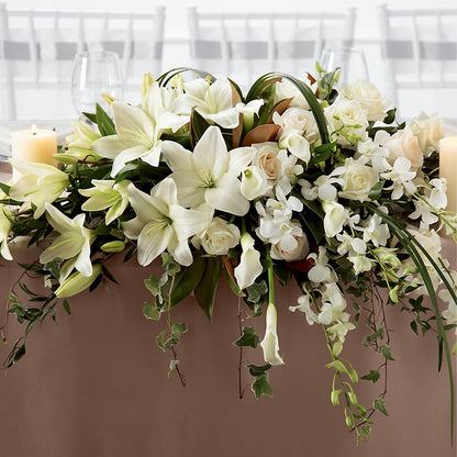 White Linen Arrangement –  Flowers By Lorena, Chino CA