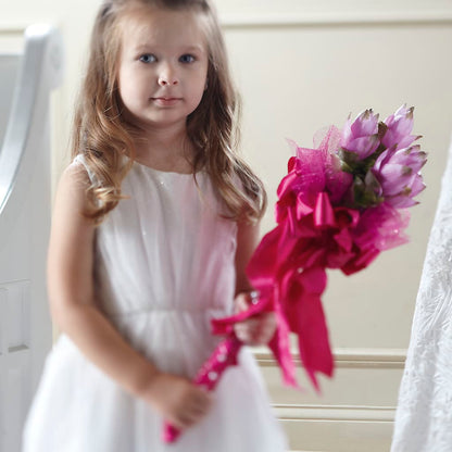 Sparkle Pink Flower Girl Bouquet –  Flowers By Lorena, Chino CA