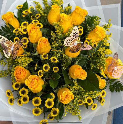 Dozen Roses Wrapped –  Flowers By Lorena, Chino CA
